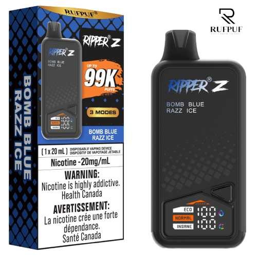 Bomb Blue Razz Ice Ripper Z 99K Disposable by Rufpuf – Jean Cloud Vape