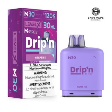 Leveling Pod Grape Ice M30 120k Pod par Level X x Drip'n by Envi - Jean Cloud Vape