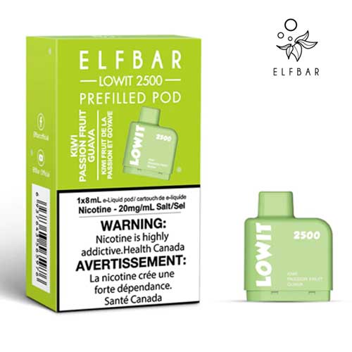 ELFBAR LOWIT 2500 Kiwi Passionfruit Guava, Pod