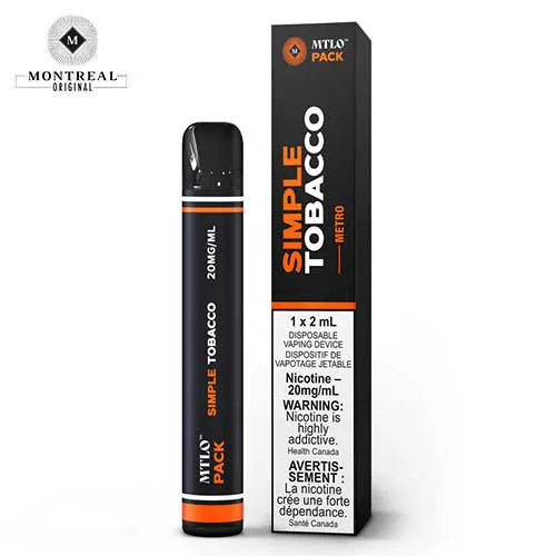 Simple Tobacco 700 Disposable by Montreal Original Jean Cloud Vape